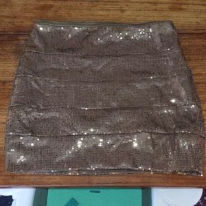 Glittery skirt size medium olive/ brown